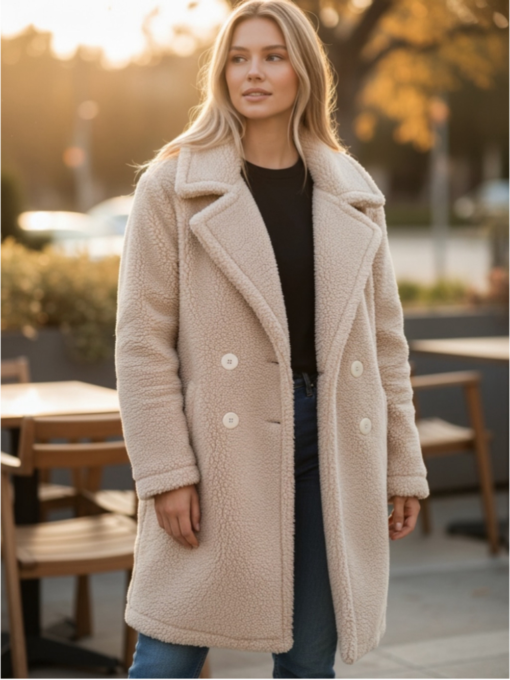 Z Supply Teddy Coat Jacket Women’s XS Beige Soft Plush Cozy Sherpa Button Front - Picture 1 of 10